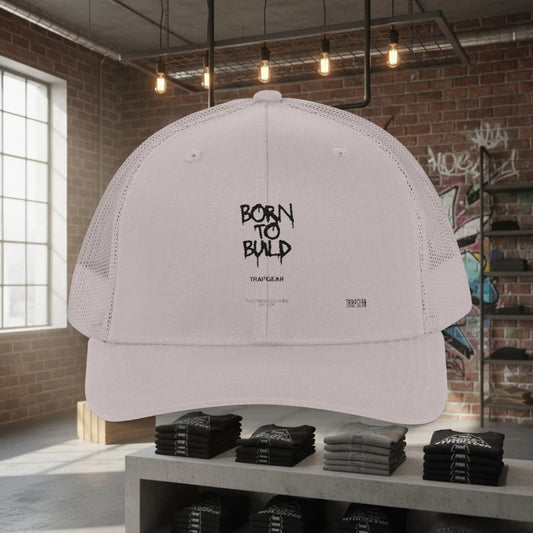 Trucker Cap - Born to Build Trapgear Design Printify
