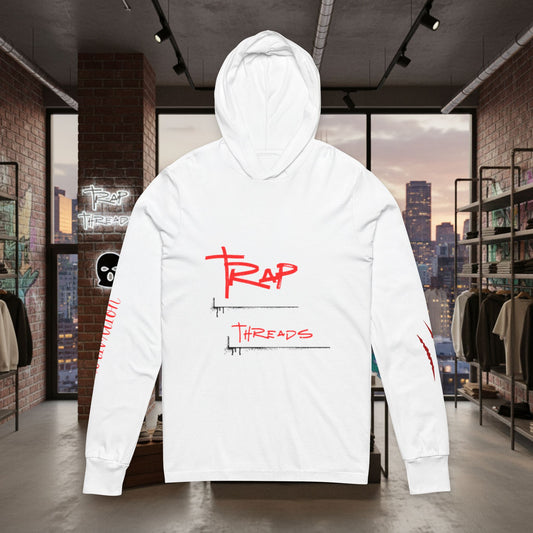 Trap Threads Streetwear Hooded Tee - Graphic Long-Sleeve Hooded Tee by Printify