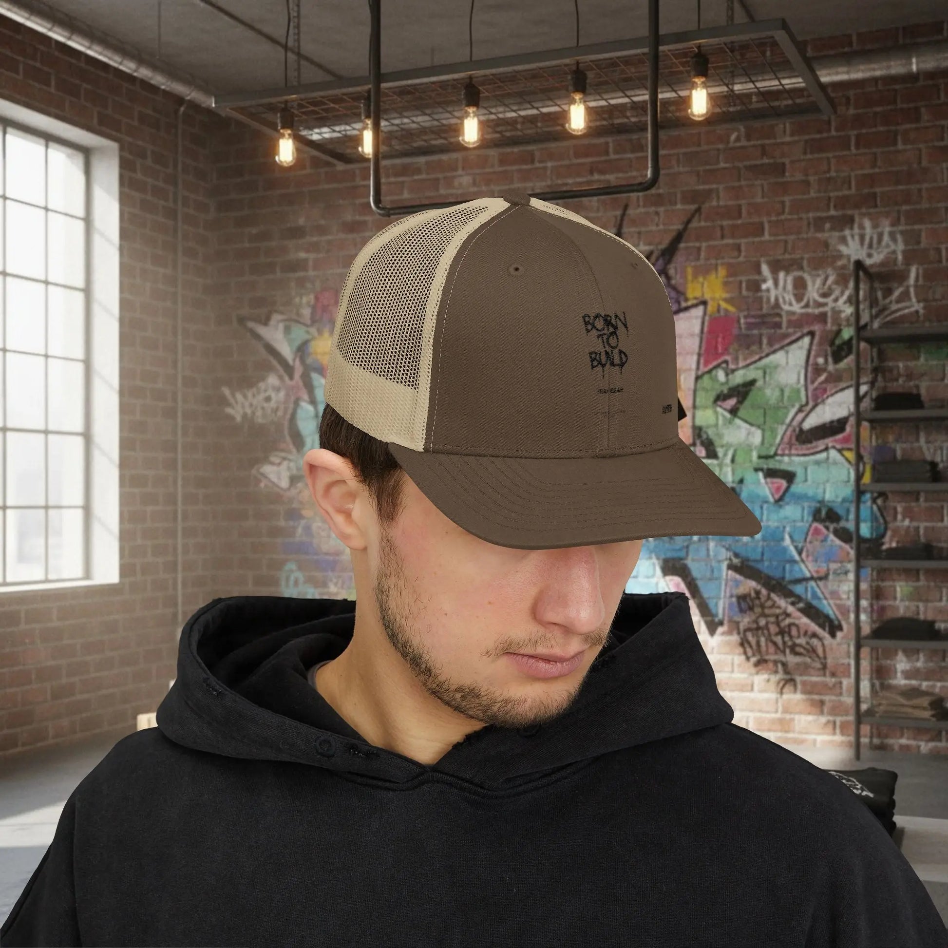Trucker Cap - Born to Build Trapgear Design Printify