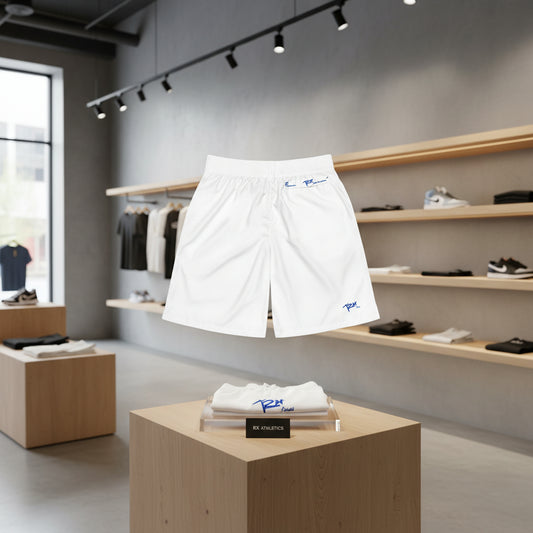 Athletic Shorts - Blue & White 'Trap Threads' Logo Men's Jogger Shorts by Printify