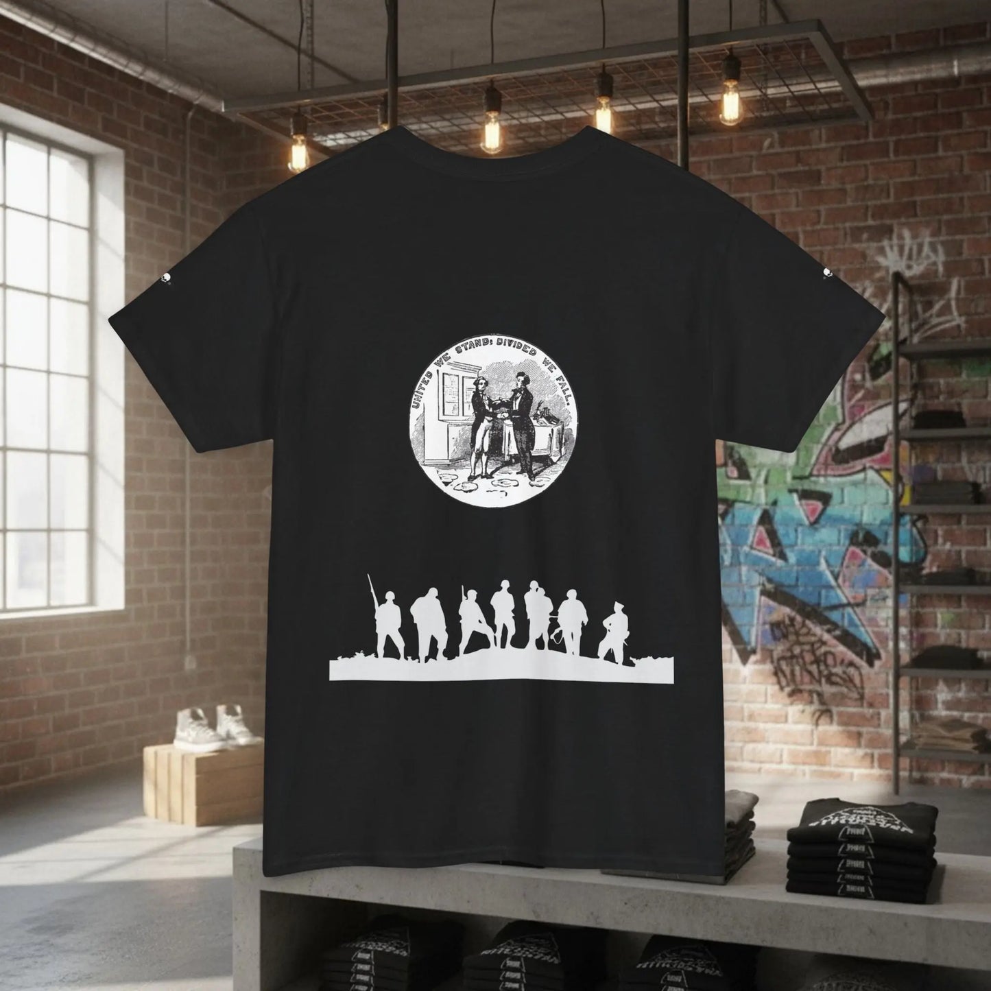 Graphic T-Shirt Band of Brothers United We Stand Divided We Fall Printify