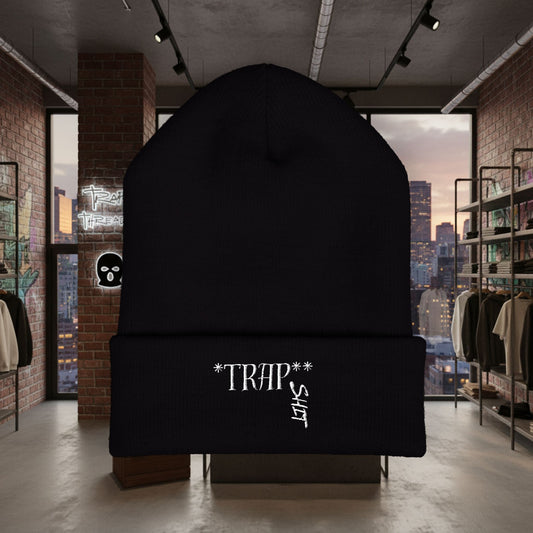 TRAPGEAR Embroidered Cuffed Beanie — Streetwear Knit Hat