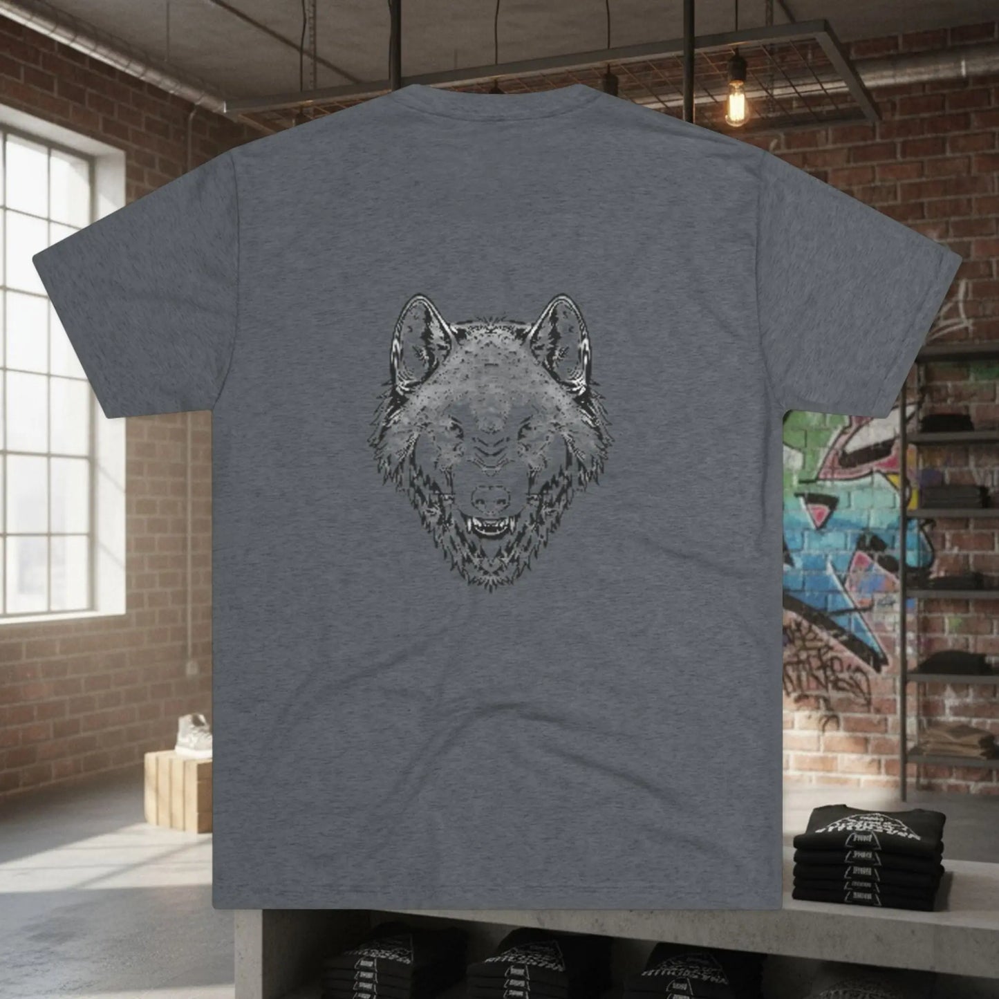Wolf Logo Tri-Blend Tee Printify