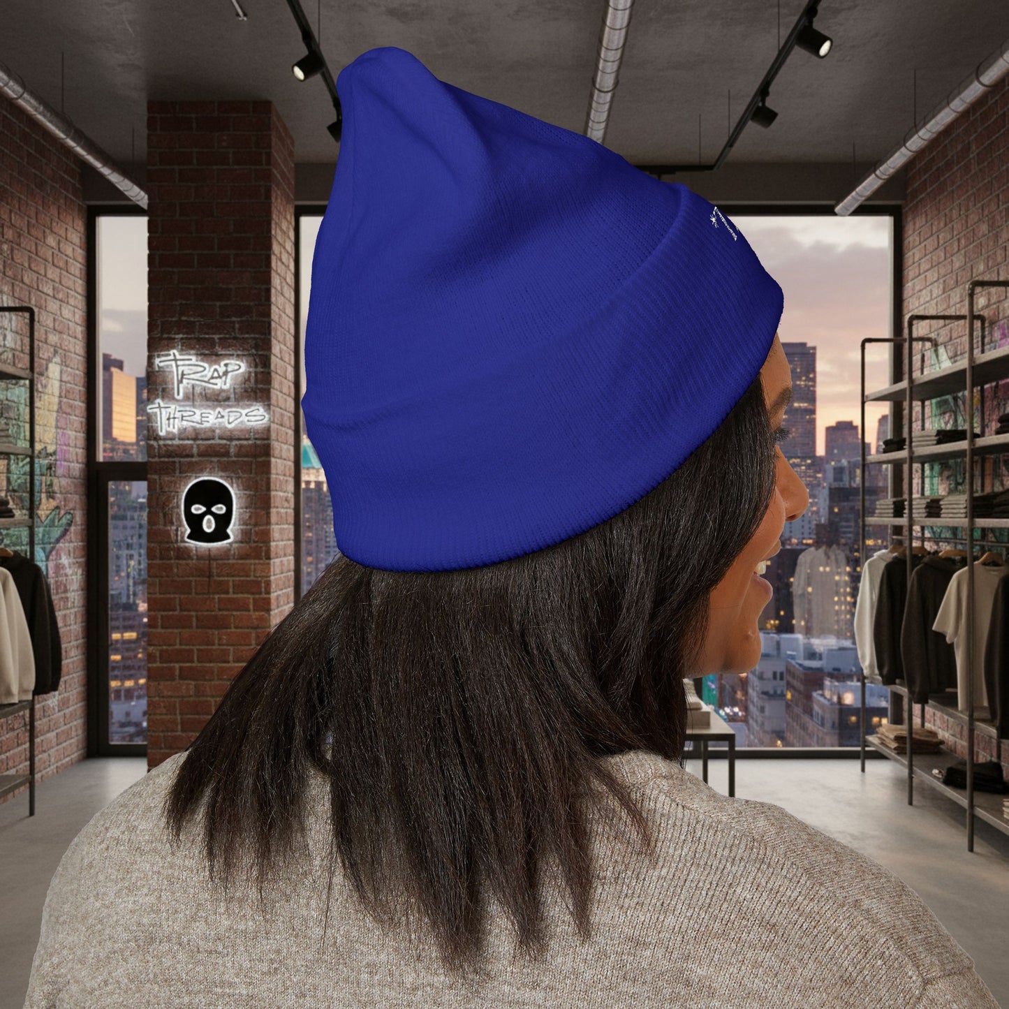 TRAPGEAR Embroidered Cuffed Beanie — Streetwear Knit Hat