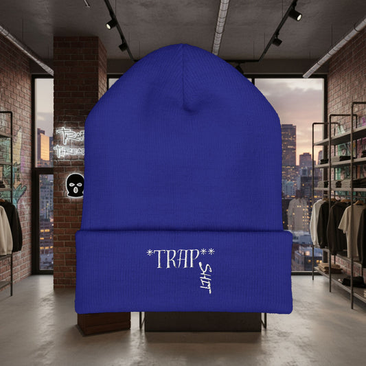 TRAPGEAR Embroidered Cuffed Beanie — Streetwear Knit Hat