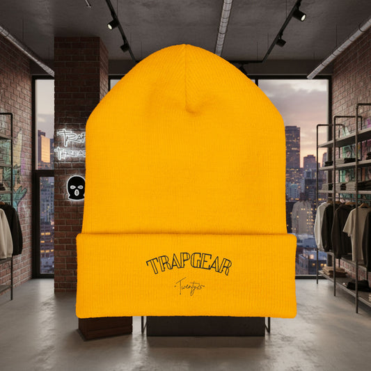 TRAPGEAR Embroidered Cuffed Beanie — Streetwear Knit Hat
