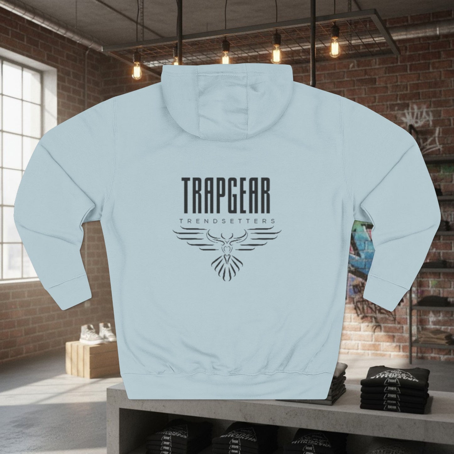 TrapGear Three-Panel Fleece Hoodie — Trendsetters Graphic Logo