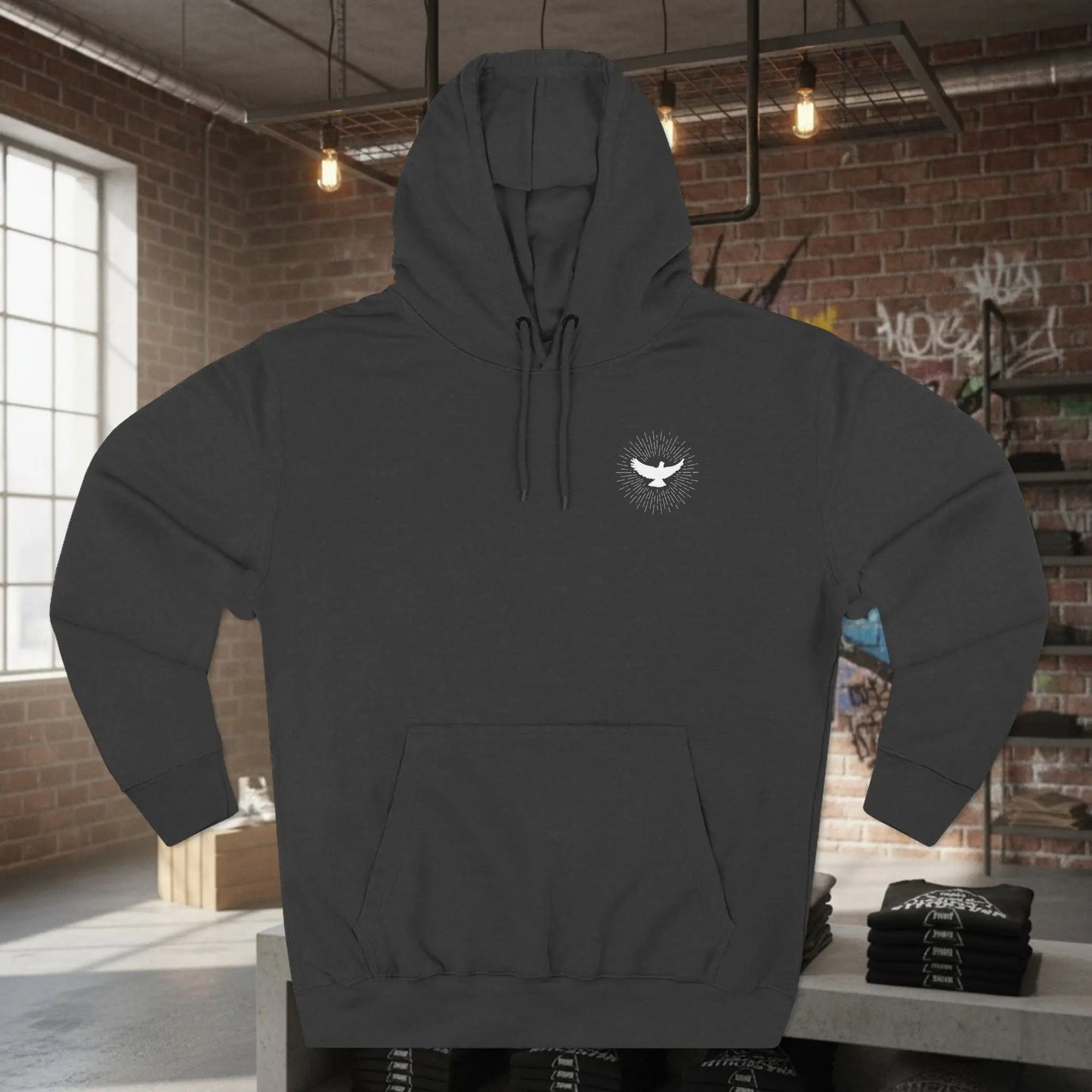 Fleece Hoodie - Faith Over Fear Inspirational Design Printify