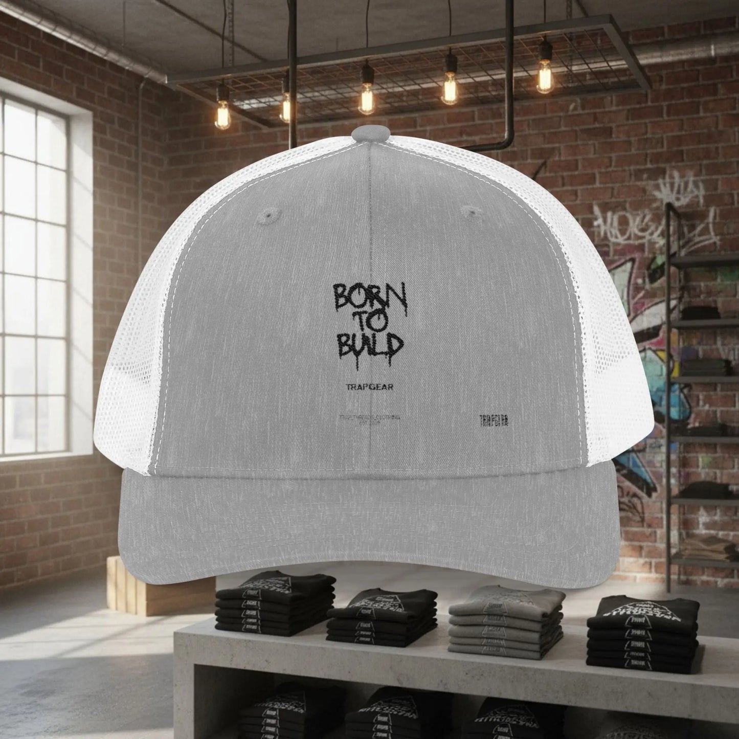 Trucker Cap - Born to Build Trapgear Design Printify