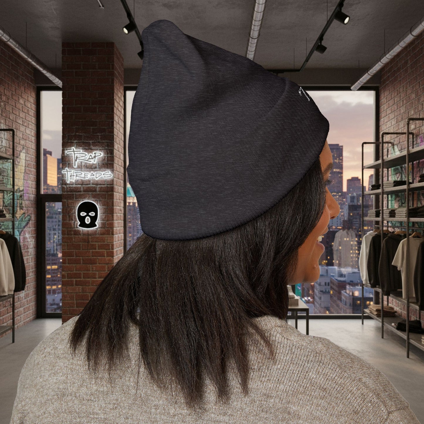 TRAPGEAR Embroidered Cuffed Beanie — Streetwear Knit Hat