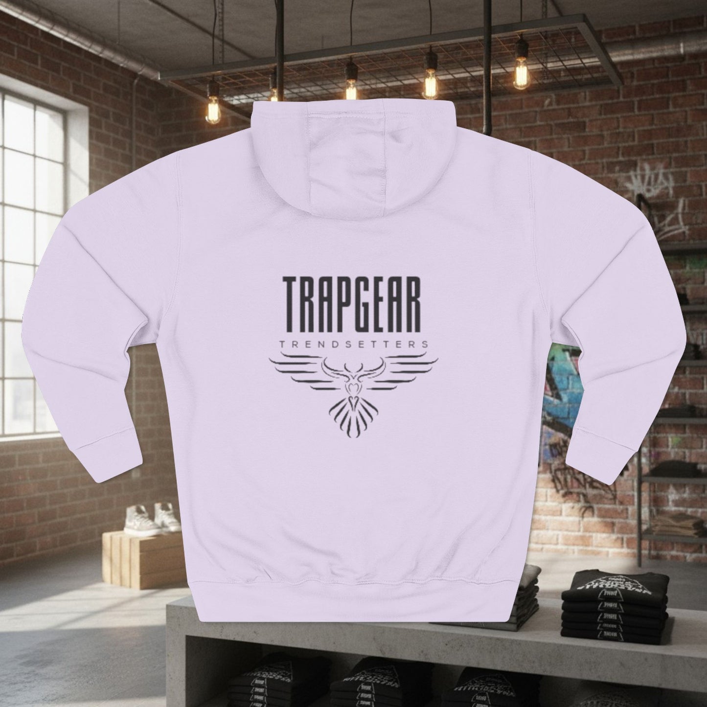 TrapGear Three-Panel Fleece Hoodie — Trendsetters Graphic Logo