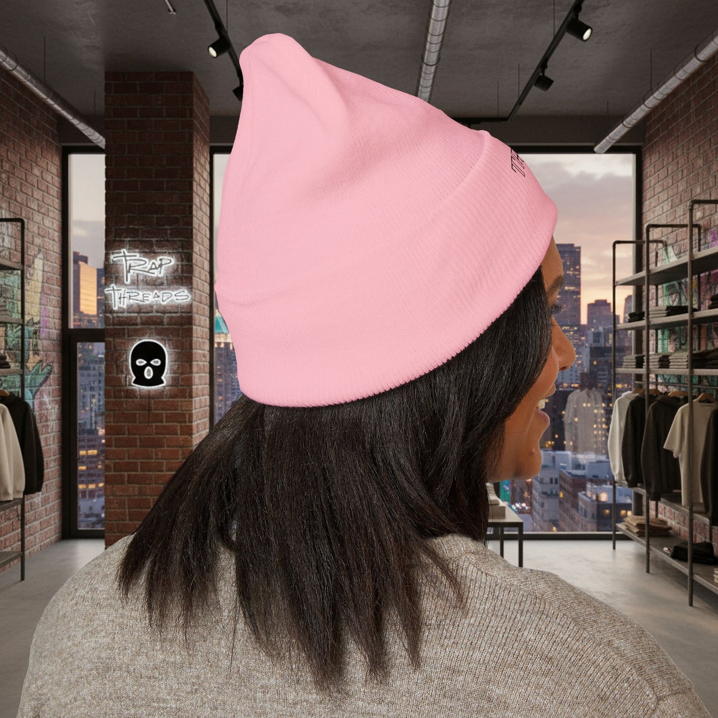 TRAPGEAR Embroidered Cuffed Beanie — Streetwear Knit Hat