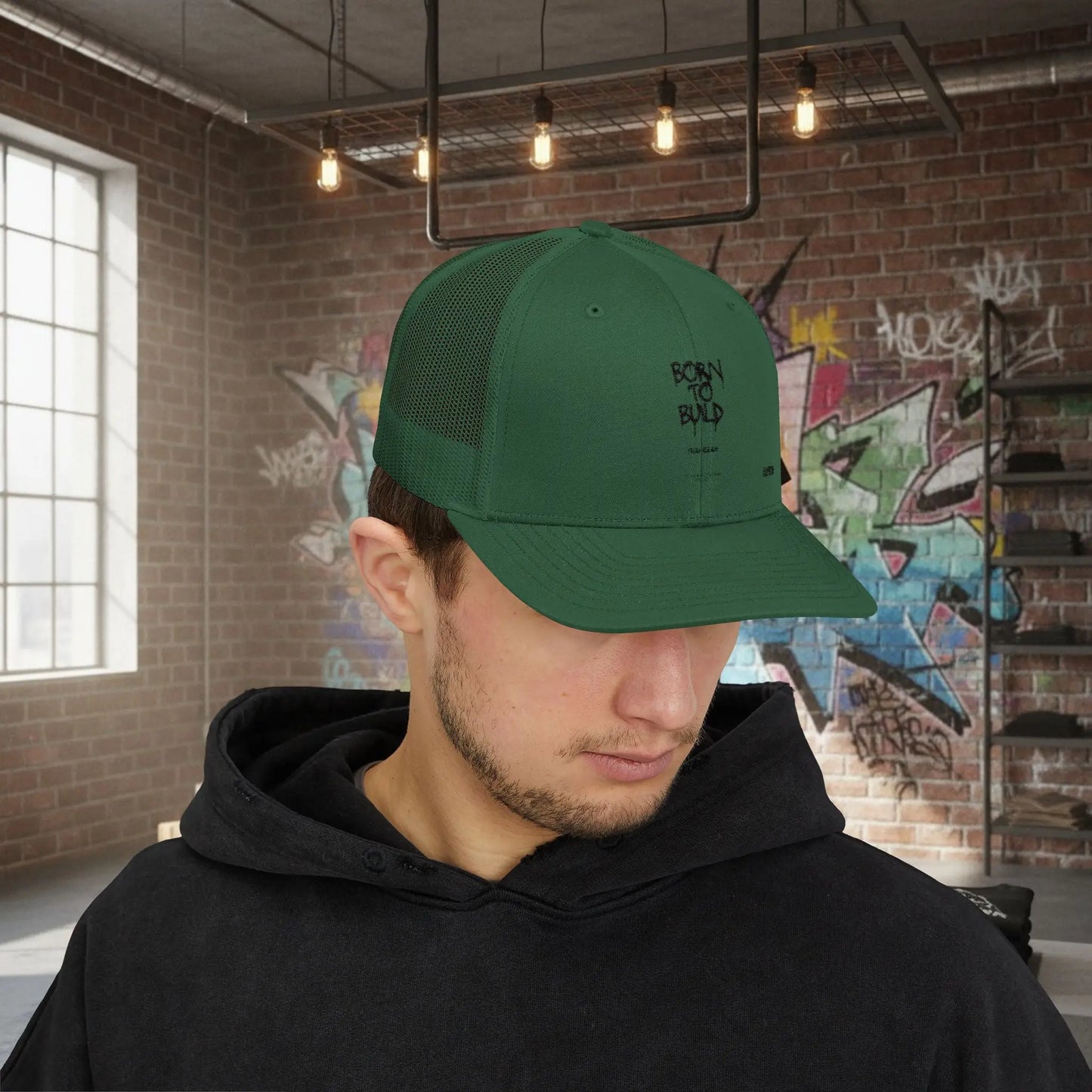 Trucker Cap - Born to Build Trapgear Design Printify