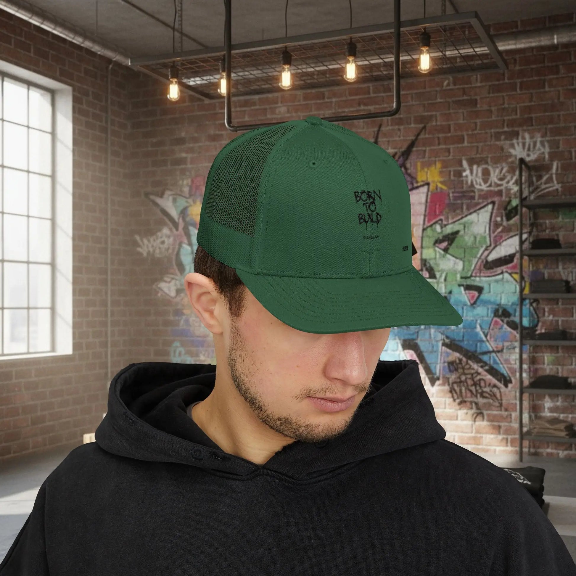 Trucker Cap - Born to Build Trapgear Design Printify