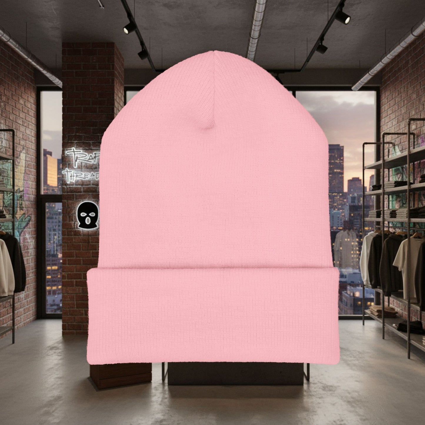 TRAPGEAR Embroidered Cuffed Beanie — Streetwear Knit Hat