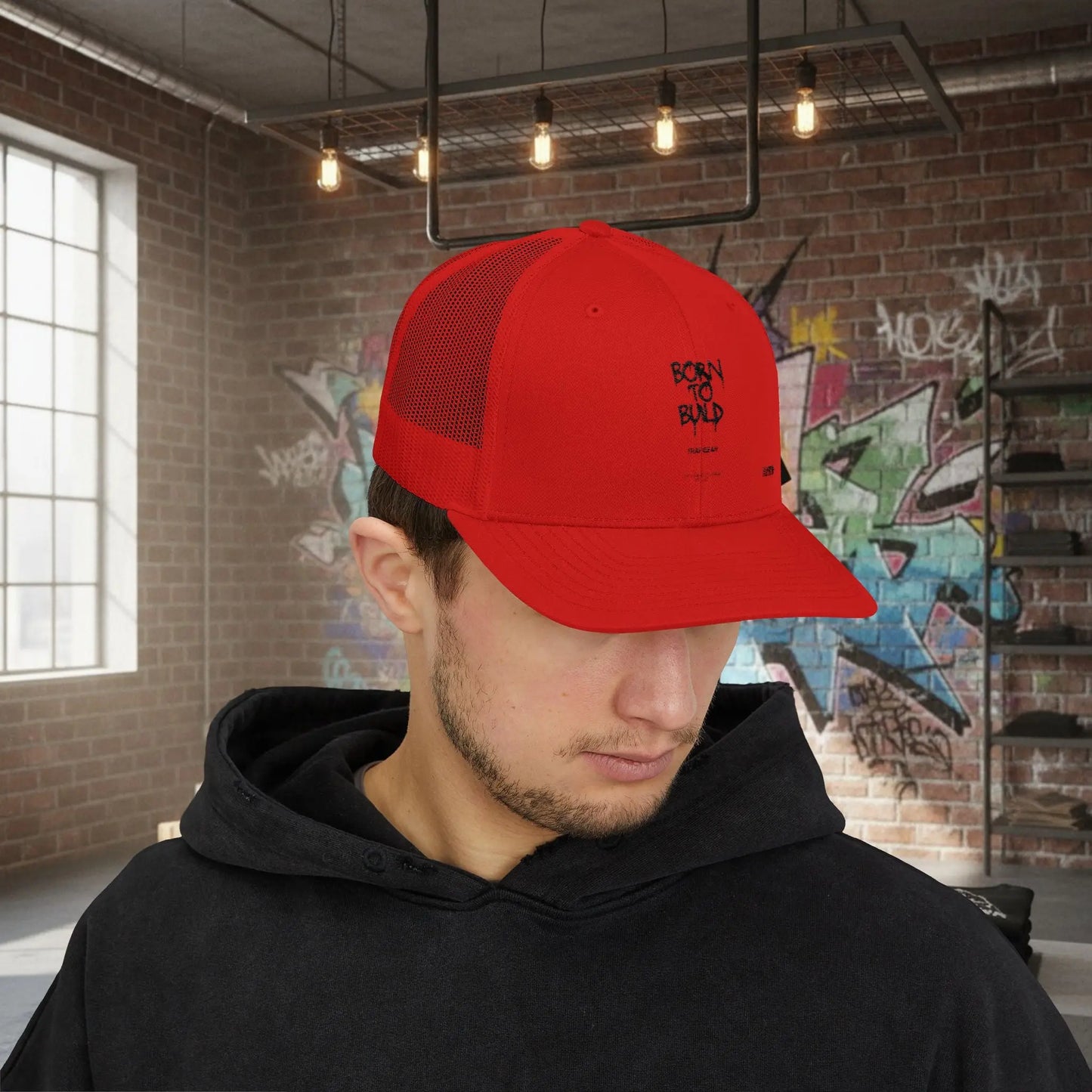 Trucker Cap - Born to Build Trapgear Design Printify