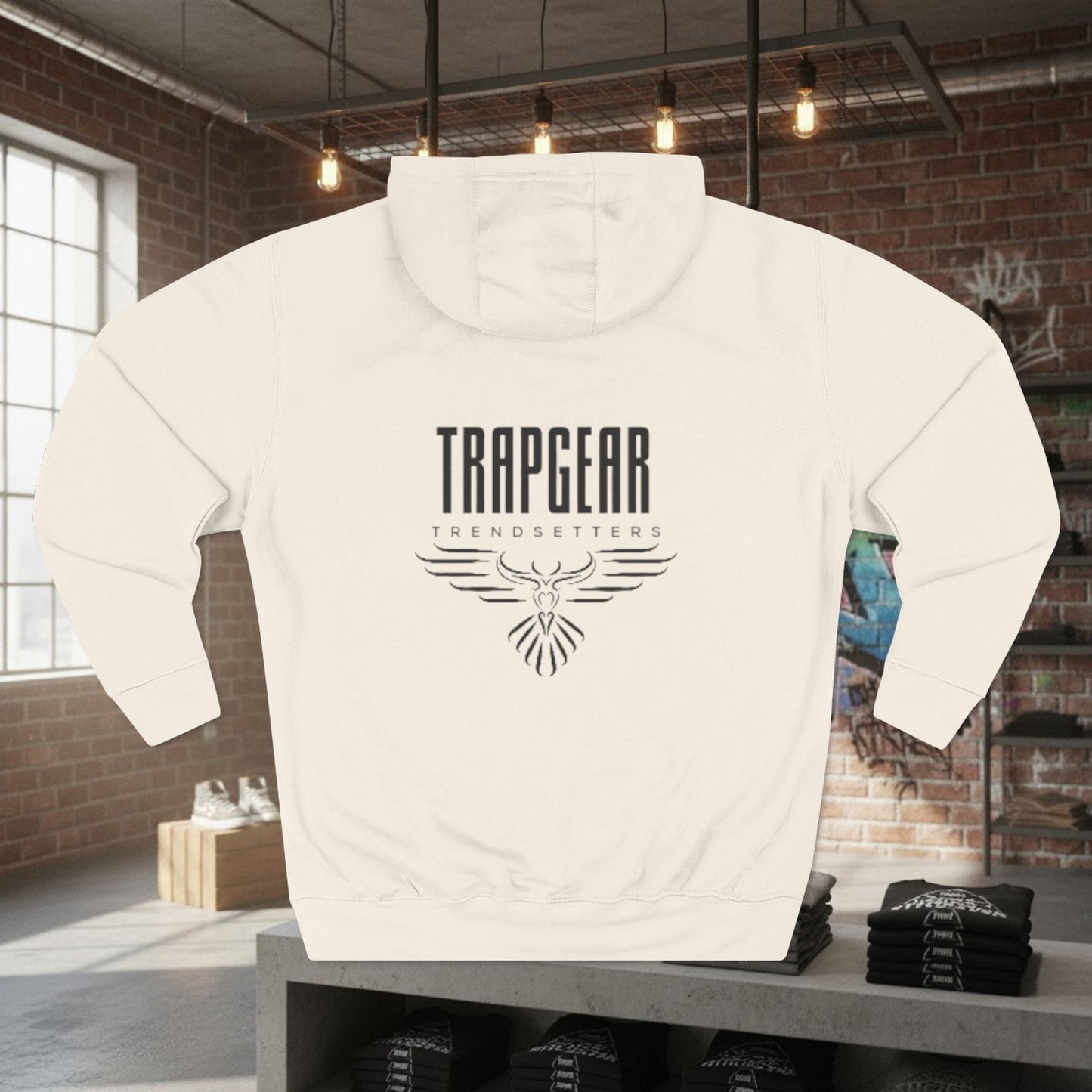 TrapGear Three-Panel Fleece Hoodie — Trendsetters Graphic Logo