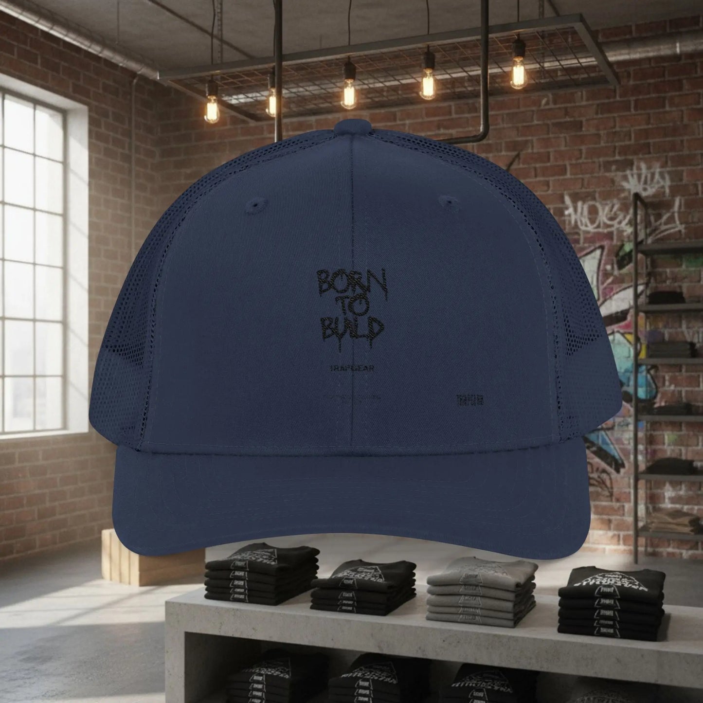 Trucker Cap - Born to Build Trapgear Design Printify