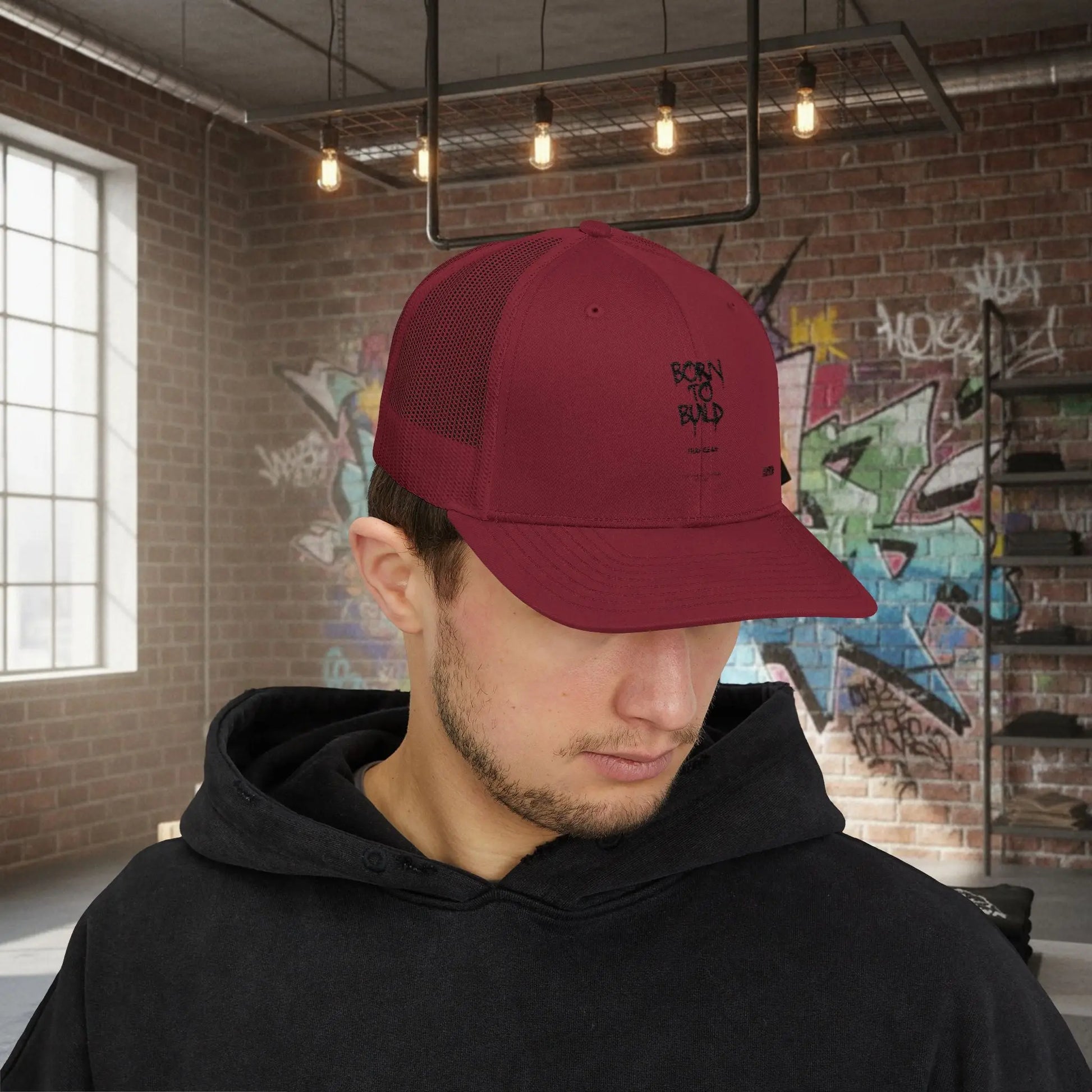 Trucker Cap - Born to Build Trapgear Design Printify