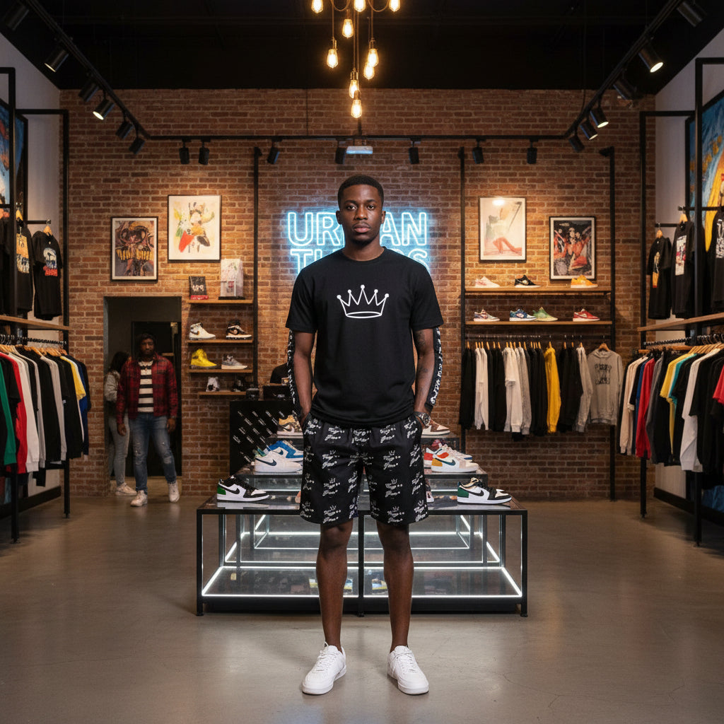 TrapGear Graphic Logo Jogger Shorts — Men's Athletic AOP