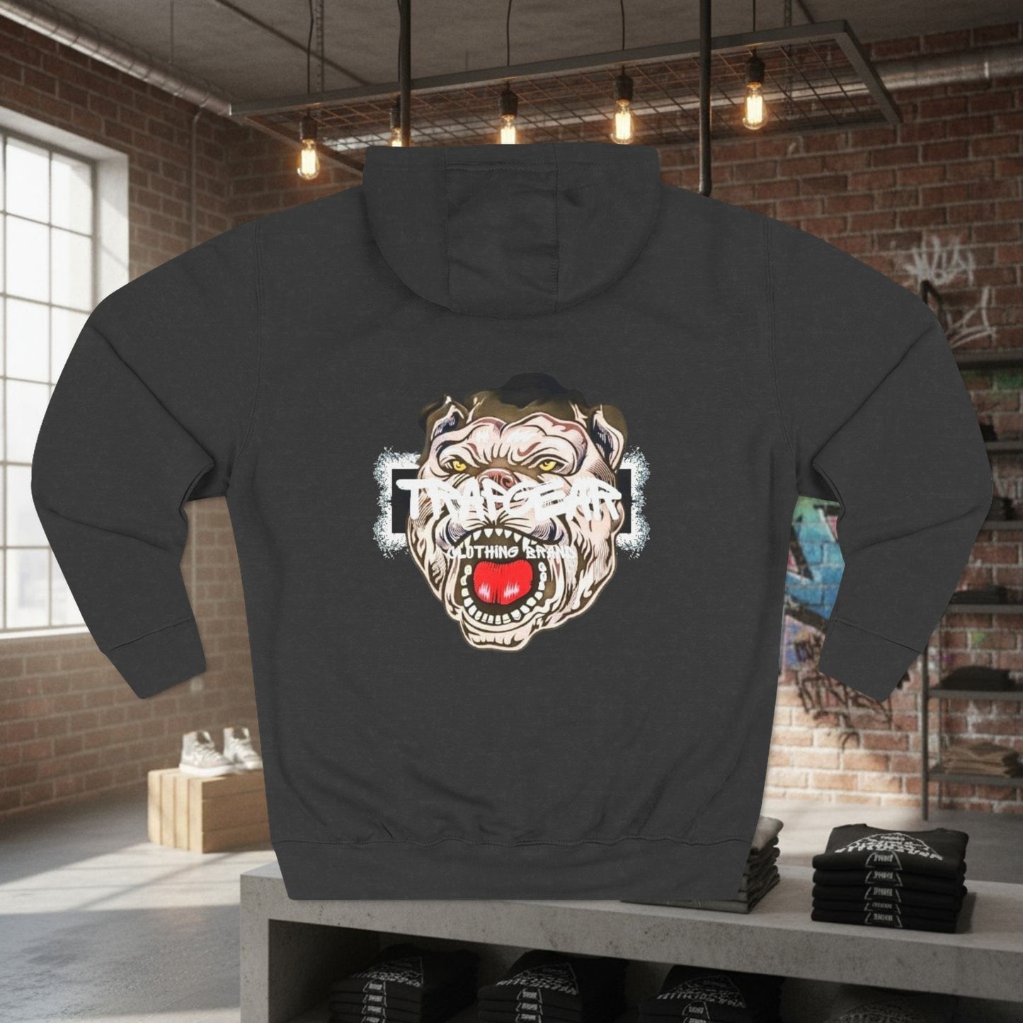 Bulldog Mentality Trap Sh*t Hoodie — Three-Panel Fleece Graphic Hoodie