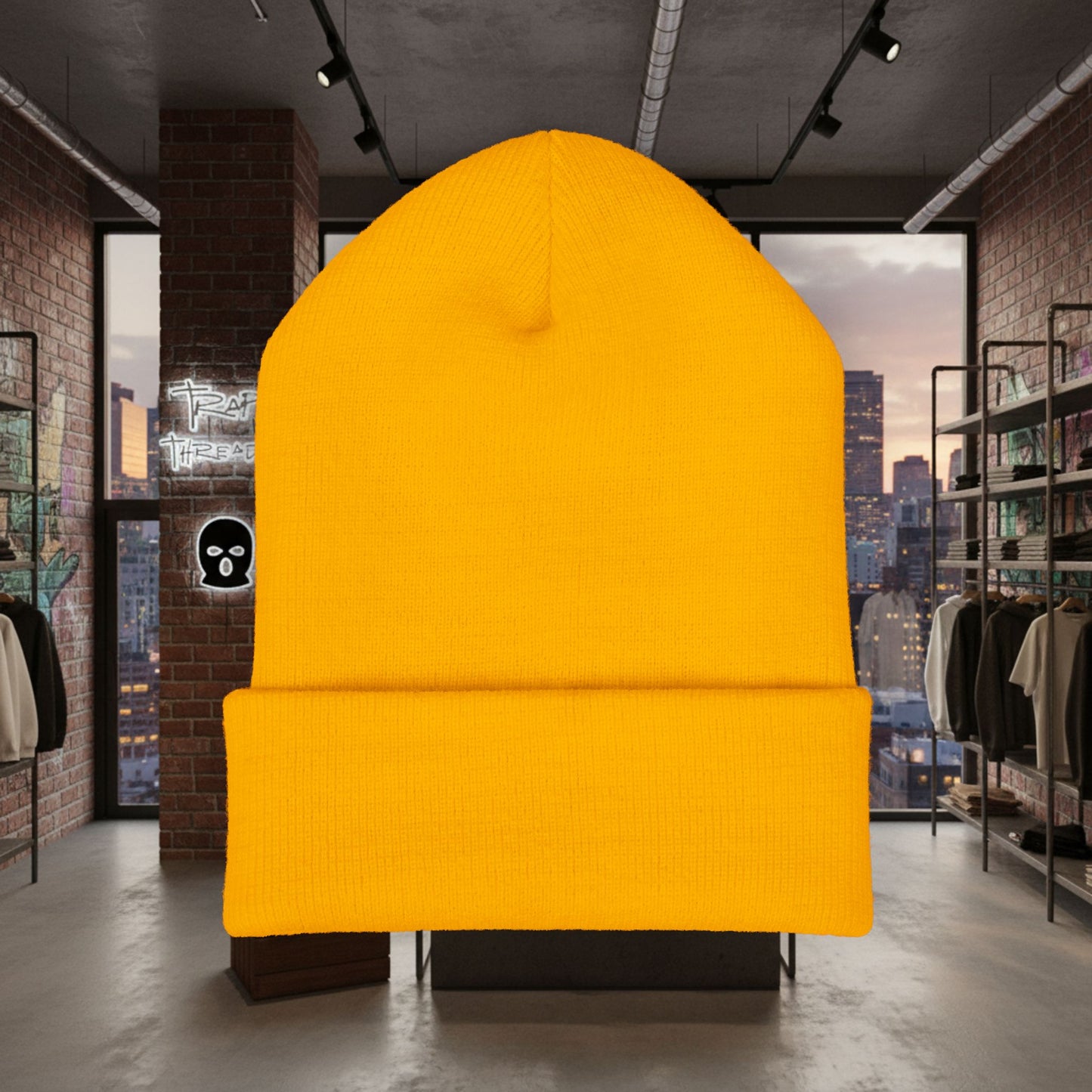 TRAPGEAR Embroidered Cuffed Beanie — Streetwear Knit Hat