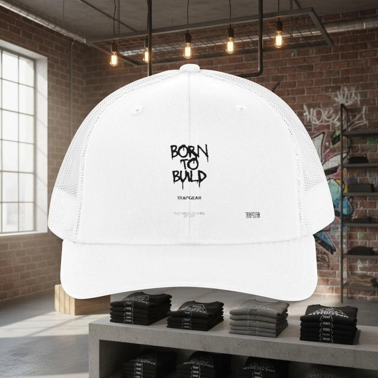 Trucker Cap - Born to Build Trapgear Design Printify