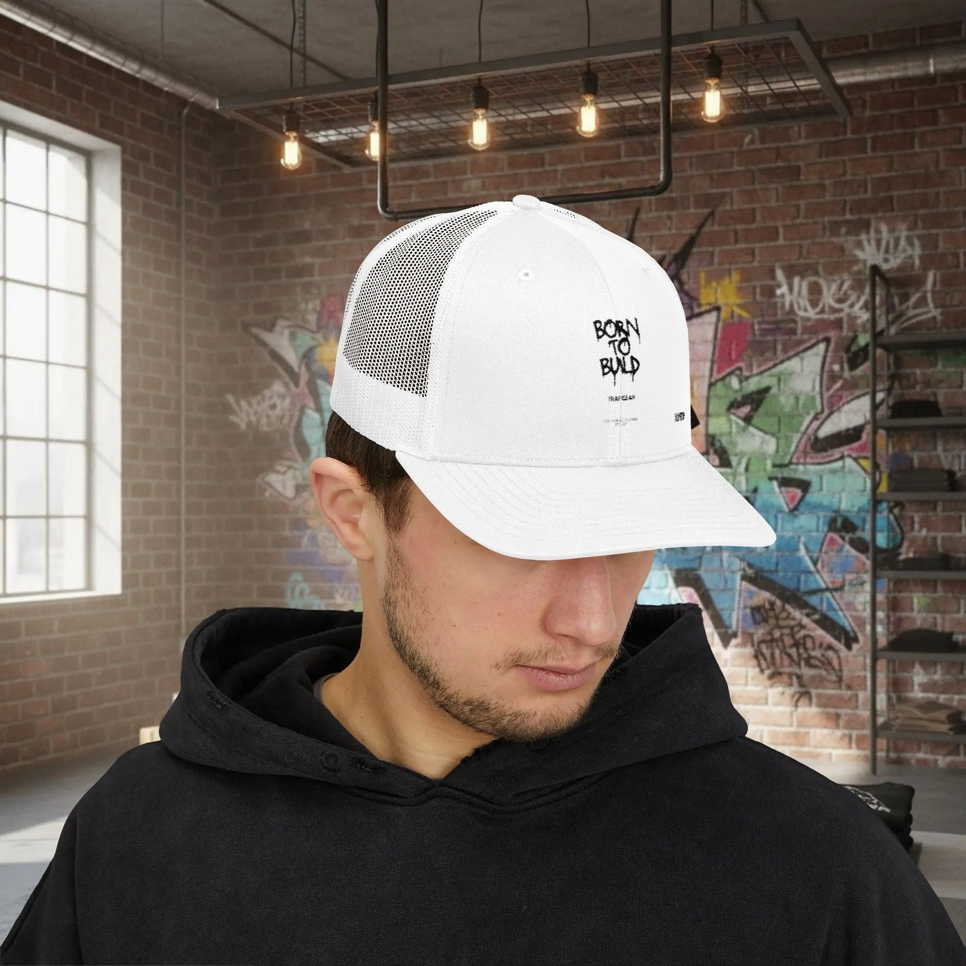 Trucker Cap - Born to Build Trapgear Design Printify