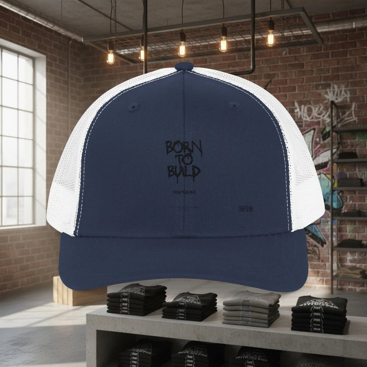Trucker Cap - Born to Build Trapgear Design Printify