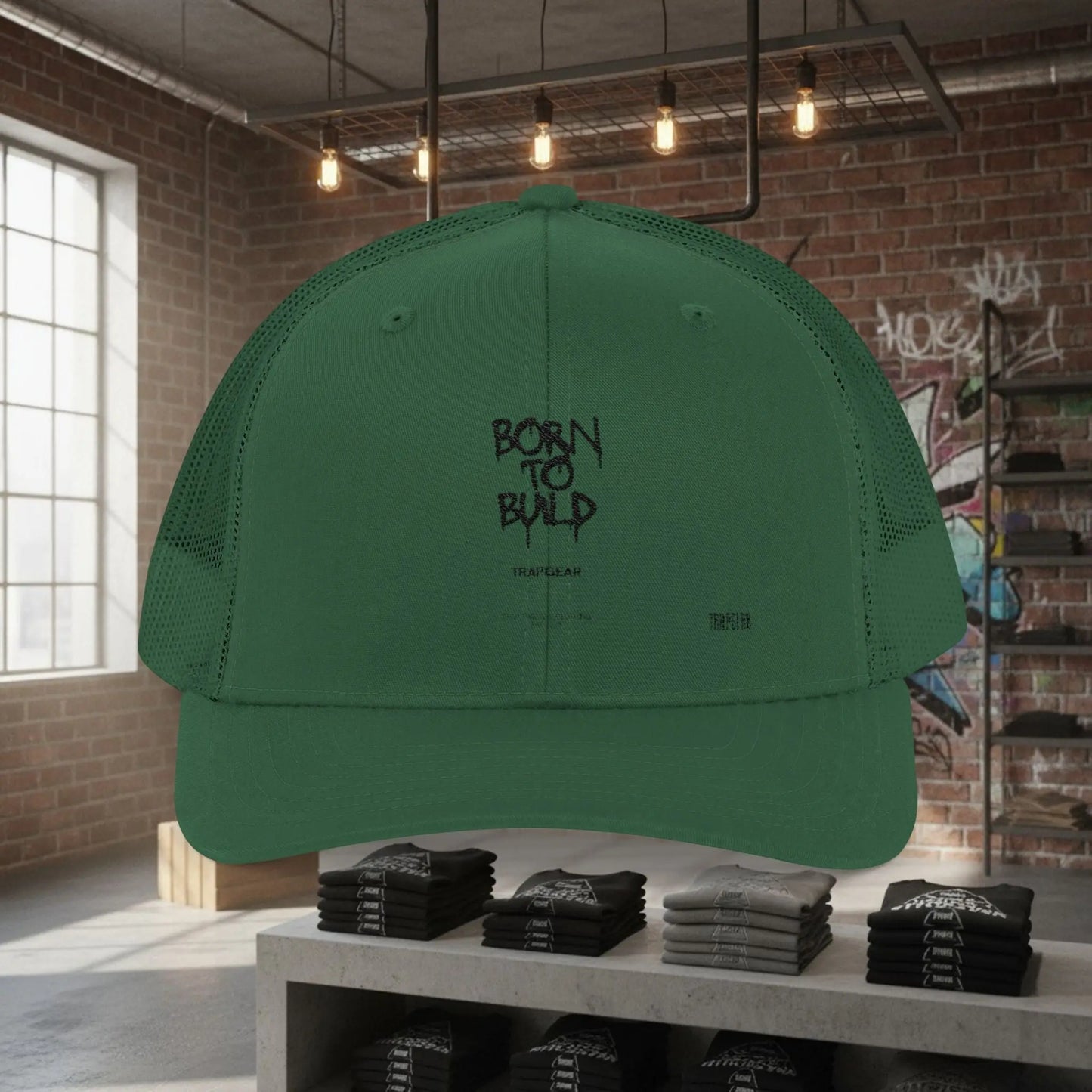 Trucker Cap - Born to Build Trapgear Design Printify