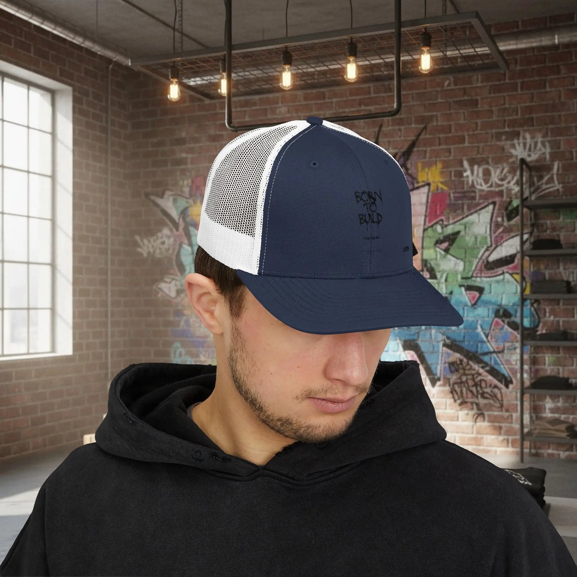 Trucker Cap - Born to Build Trapgear Design Printify