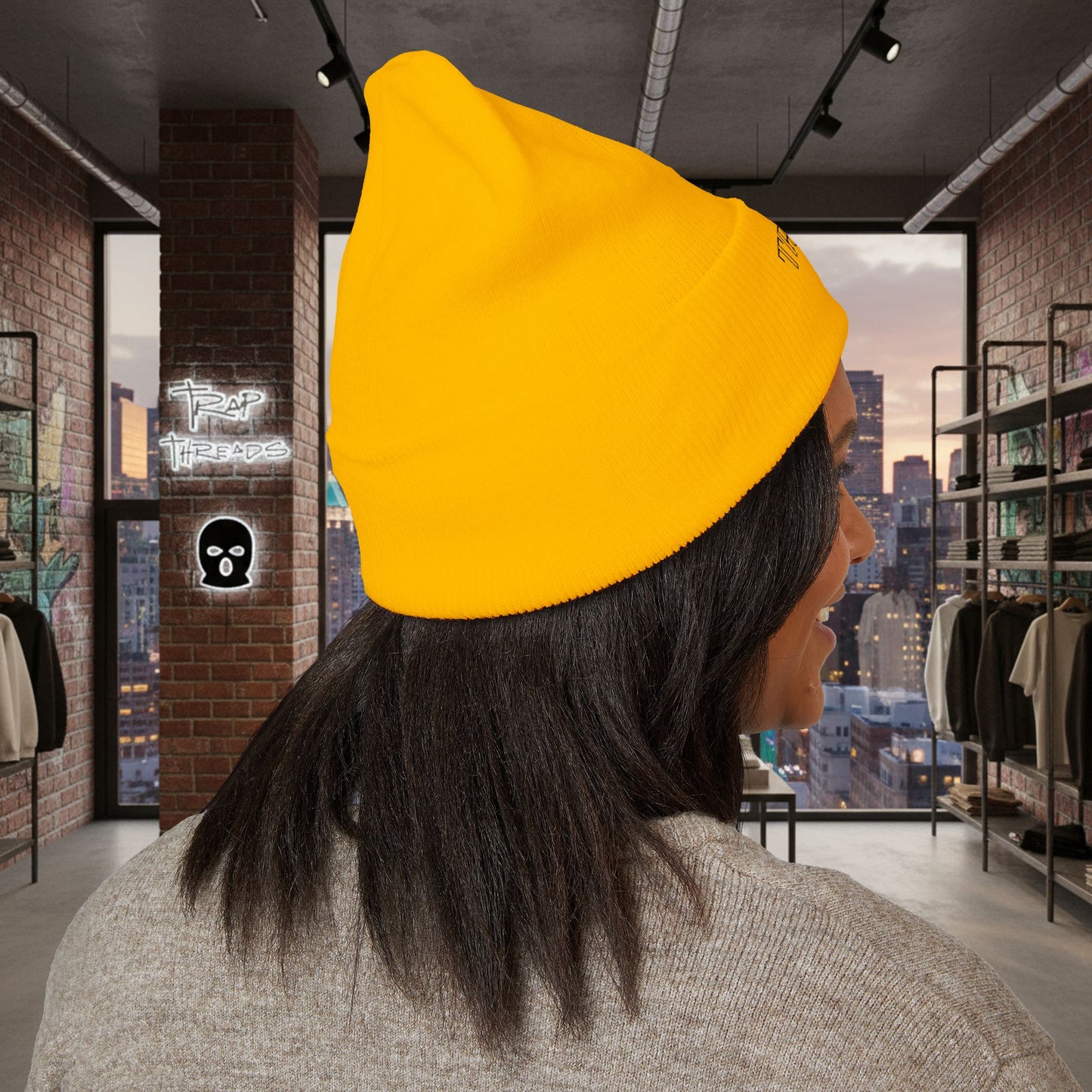 TRAPGEAR Embroidered Cuffed Beanie — Streetwear Knit Hat