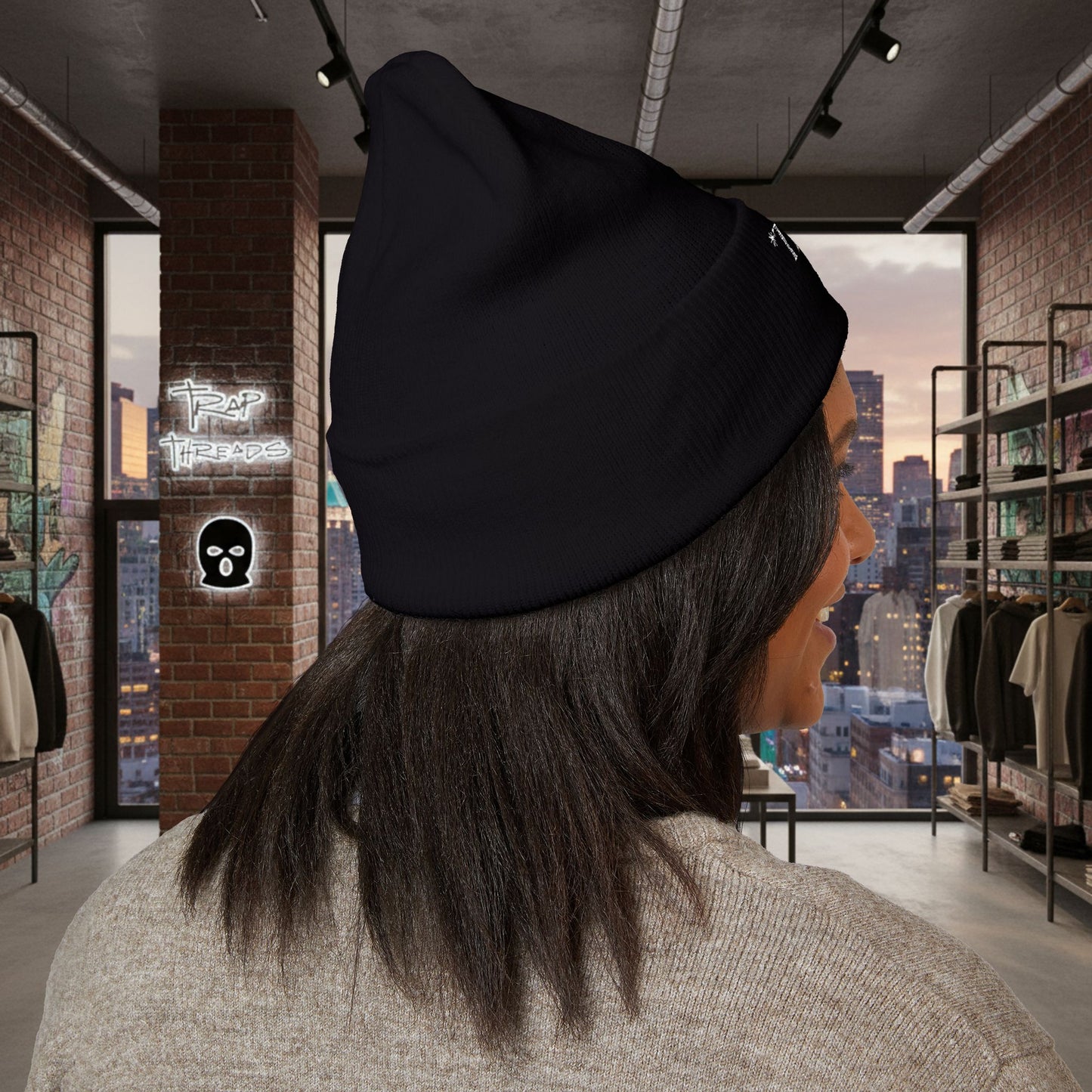 TRAPGEAR Embroidered Cuffed Beanie — Streetwear Knit Hat