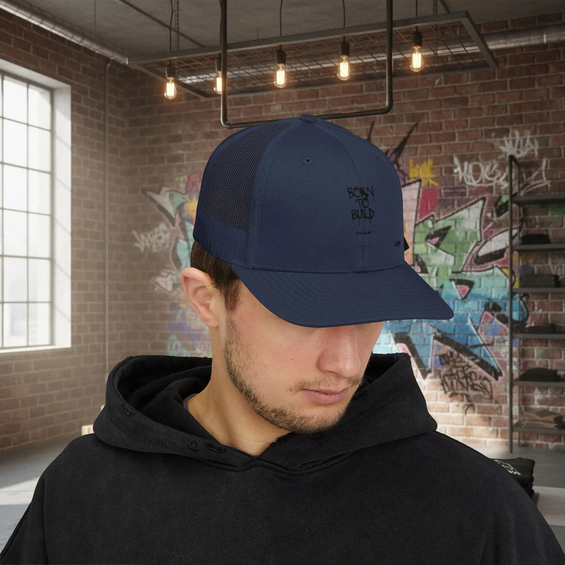 Trucker Cap - Born to Build Trapgear Design Printify