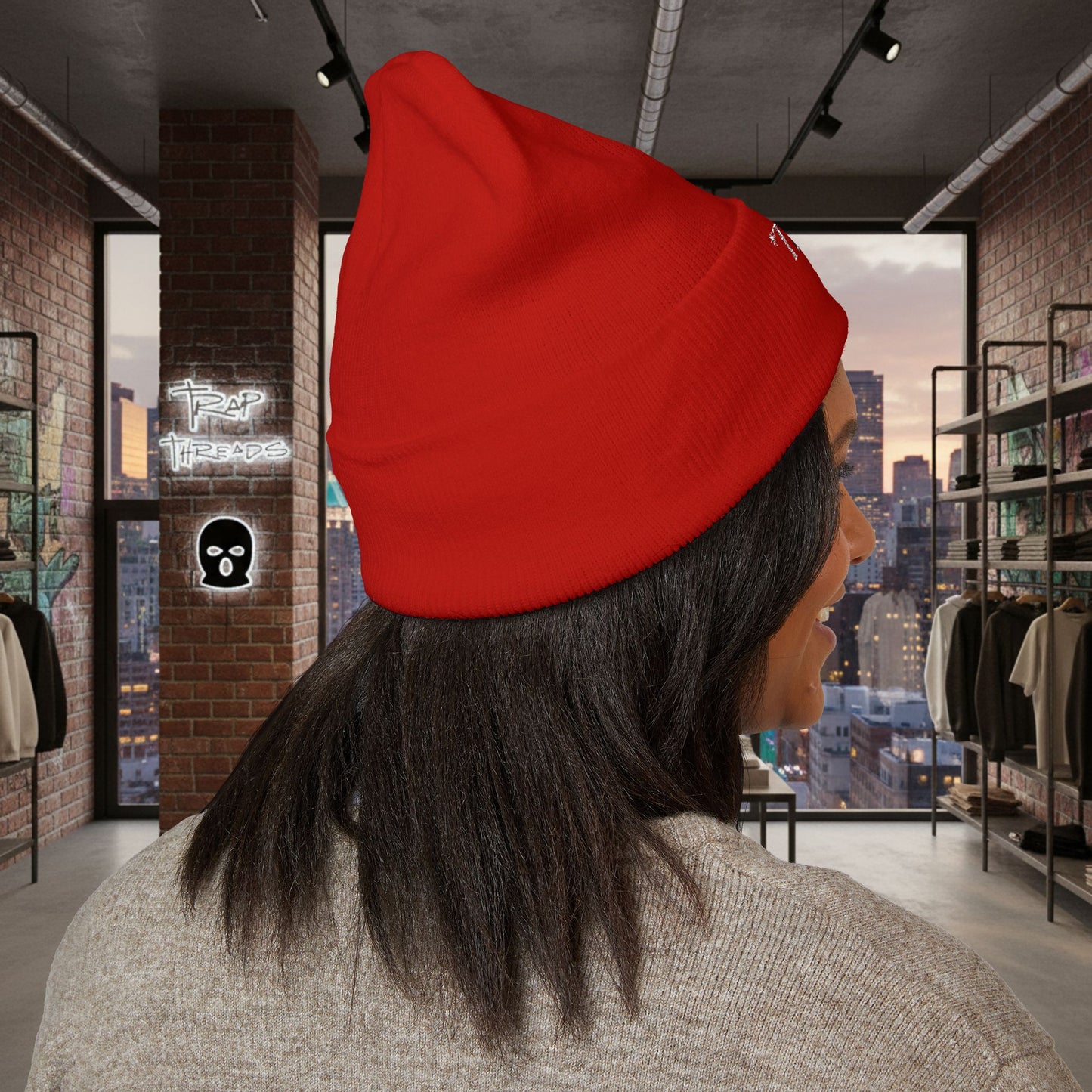 TRAPGEAR Embroidered Cuffed Beanie — Streetwear Knit Hat