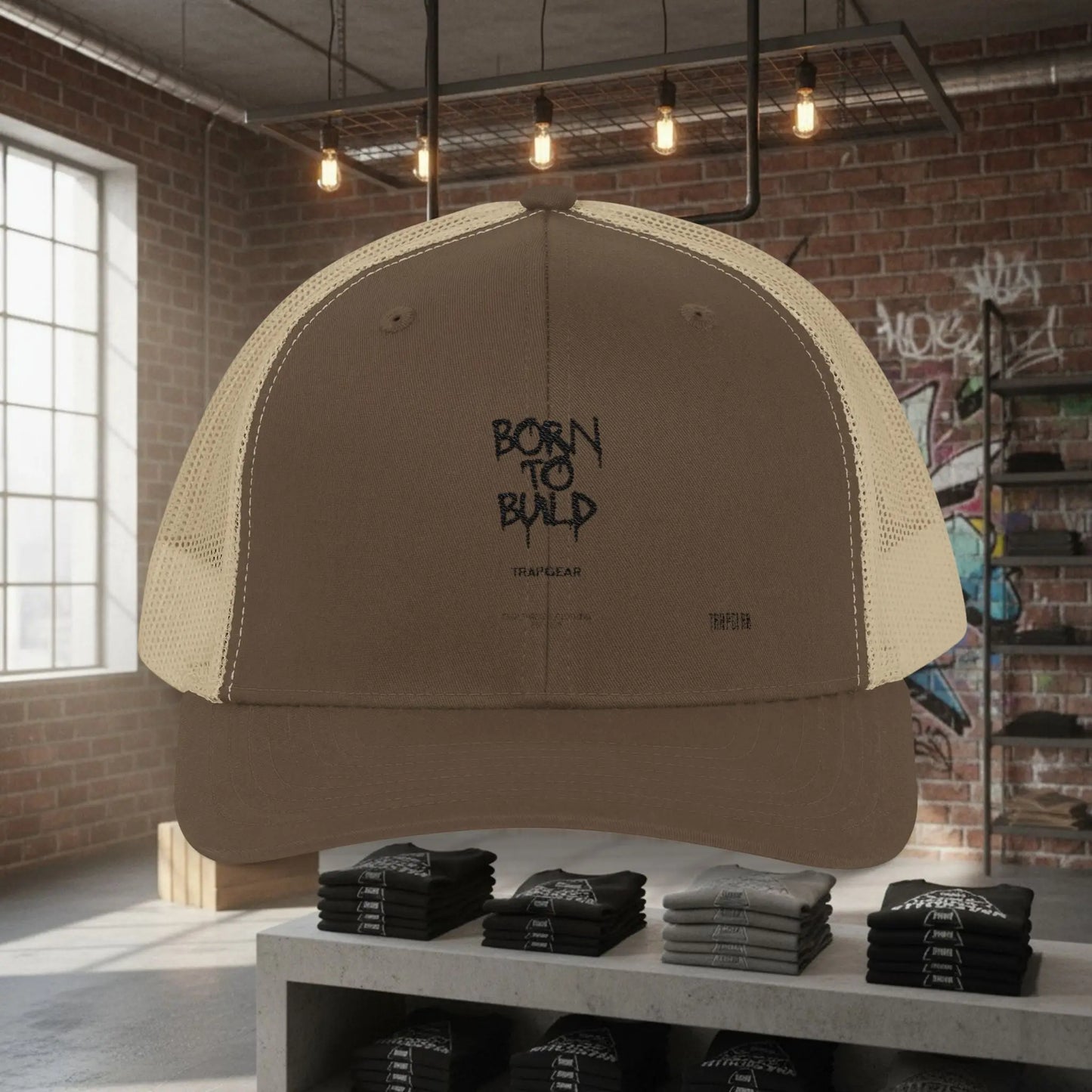 Trucker Cap - Born to Build Trapgear Design Printify