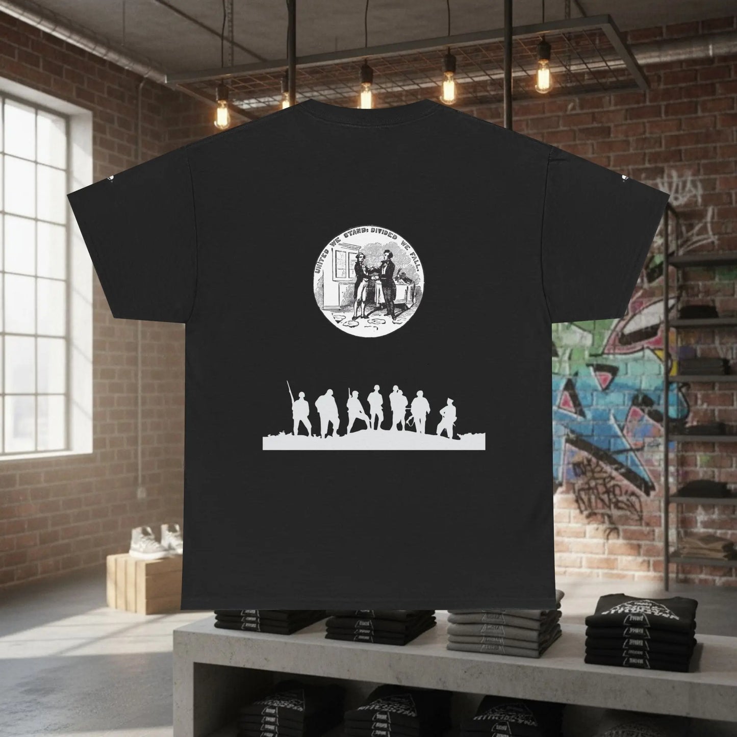 Graphic T-Shirt Band of Brothers United We Stand Divided We Fall Printify