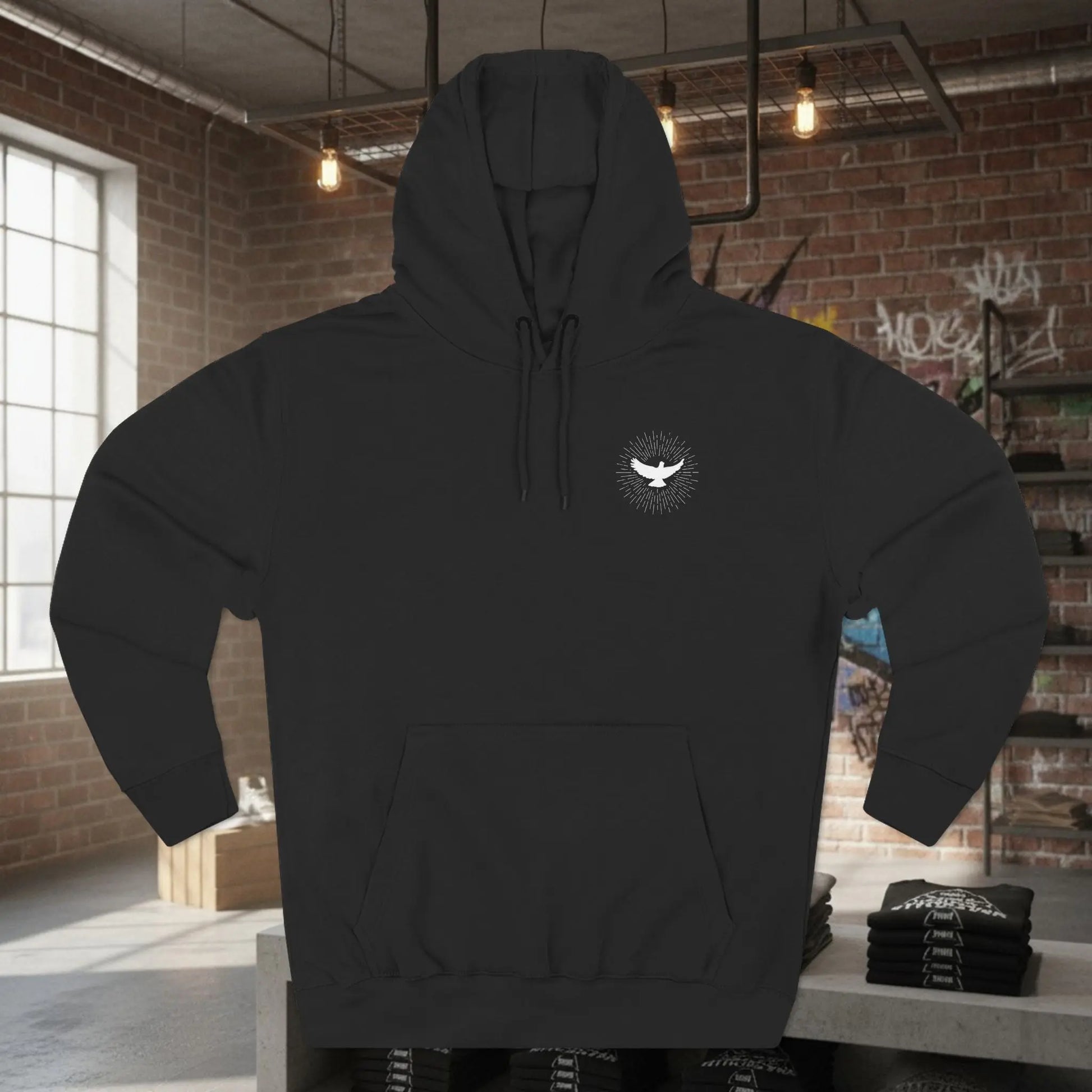 Fleece Hoodie - Faith Over Fear Inspirational Design Printify