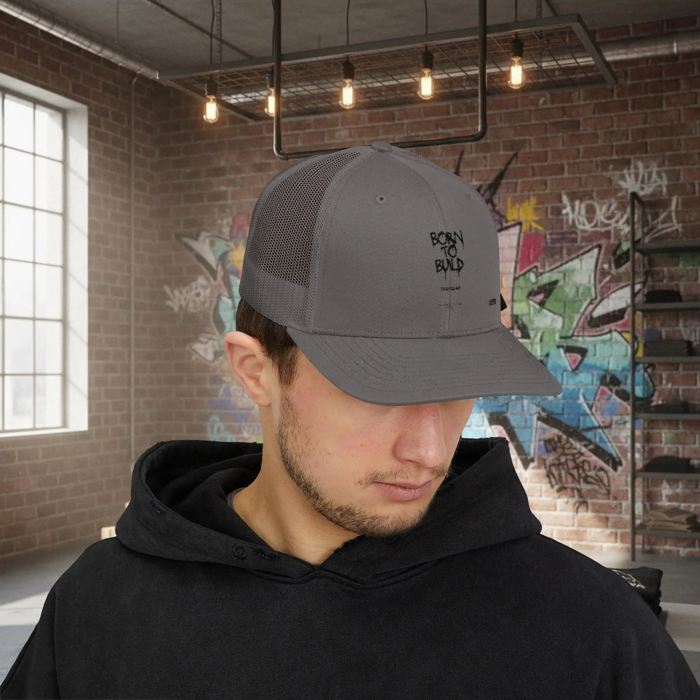 Trucker Cap - Born to Build Trapgear Design Printify