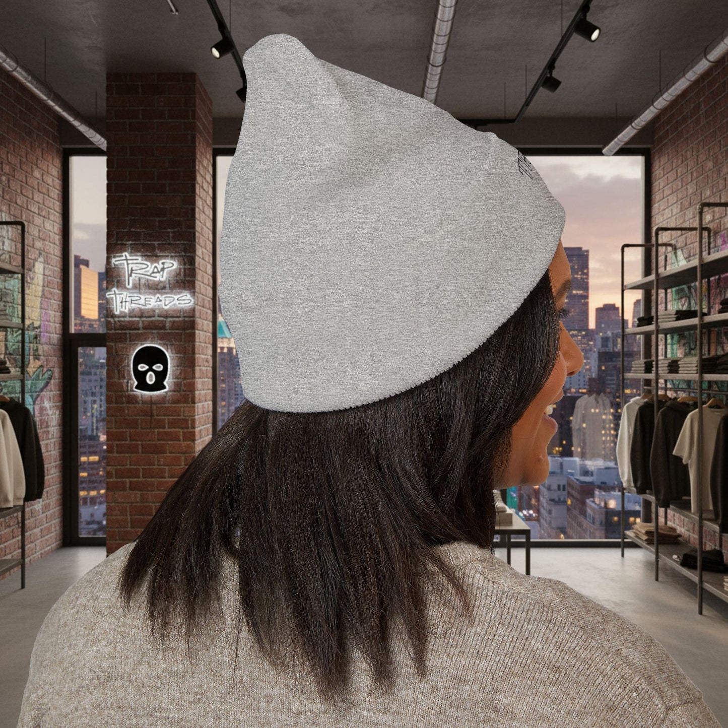 TRAPGEAR Embroidered Cuffed Beanie — Streetwear Knit Hat