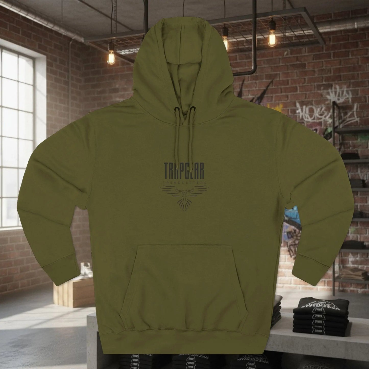 Fleece Hoodie Trapgear Born to Build Printify