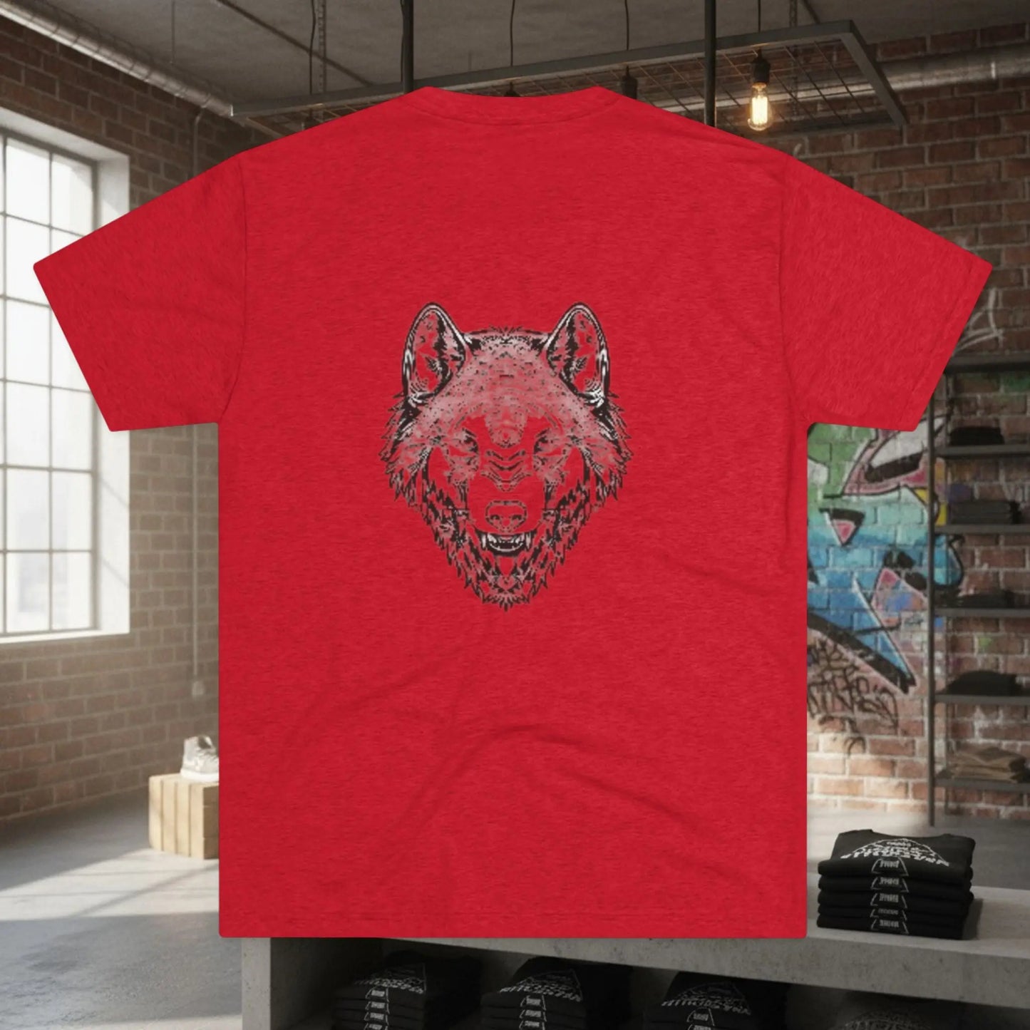 Wolf Logo Tri-Blend Tee Printify
