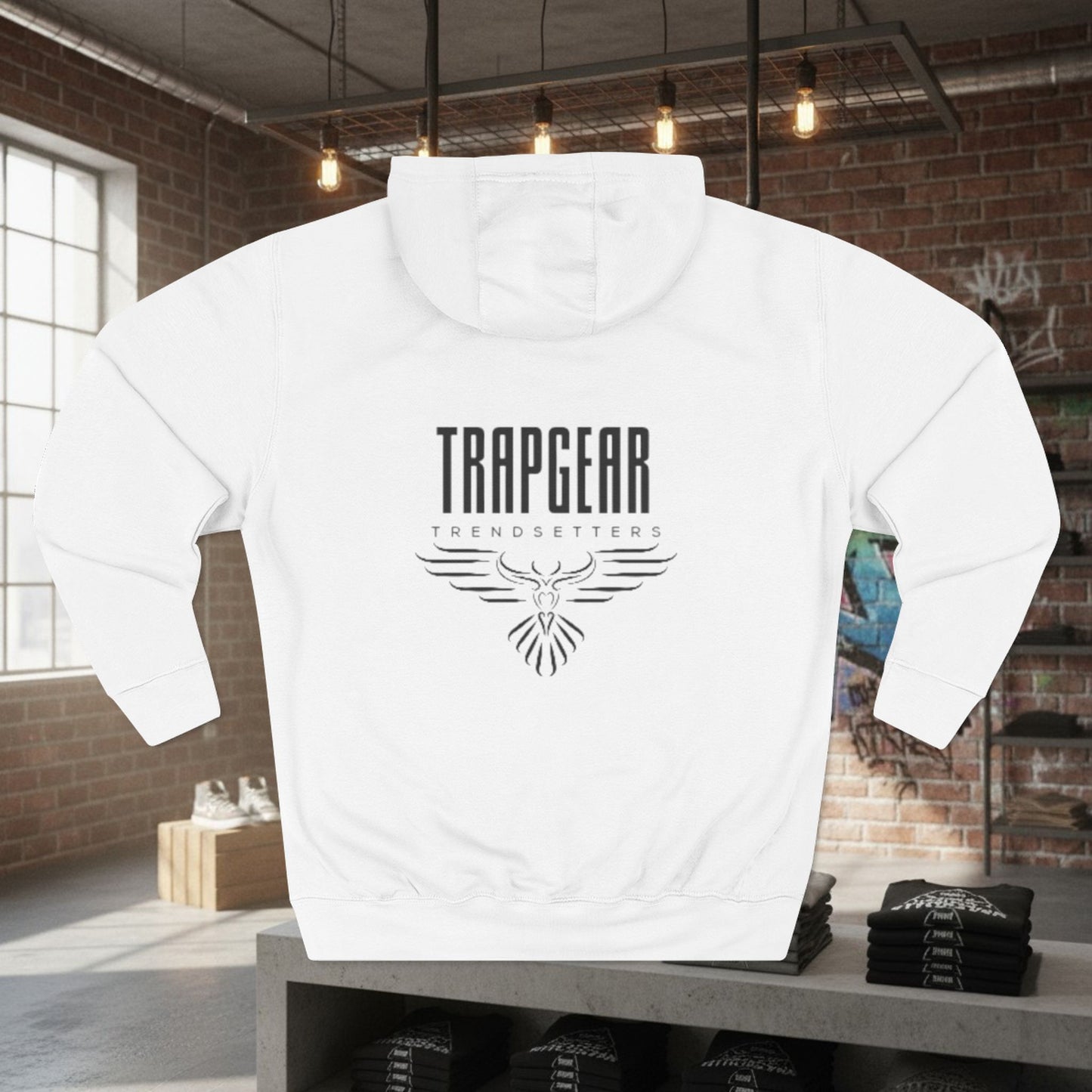 TrapGear Three-Panel Fleece Hoodie — Trendsetters Graphic Logo