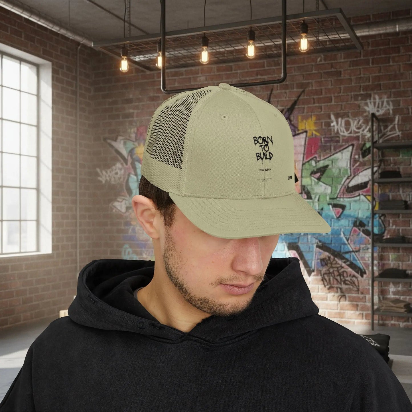 Trucker Cap - Born to Build Trapgear Design Printify