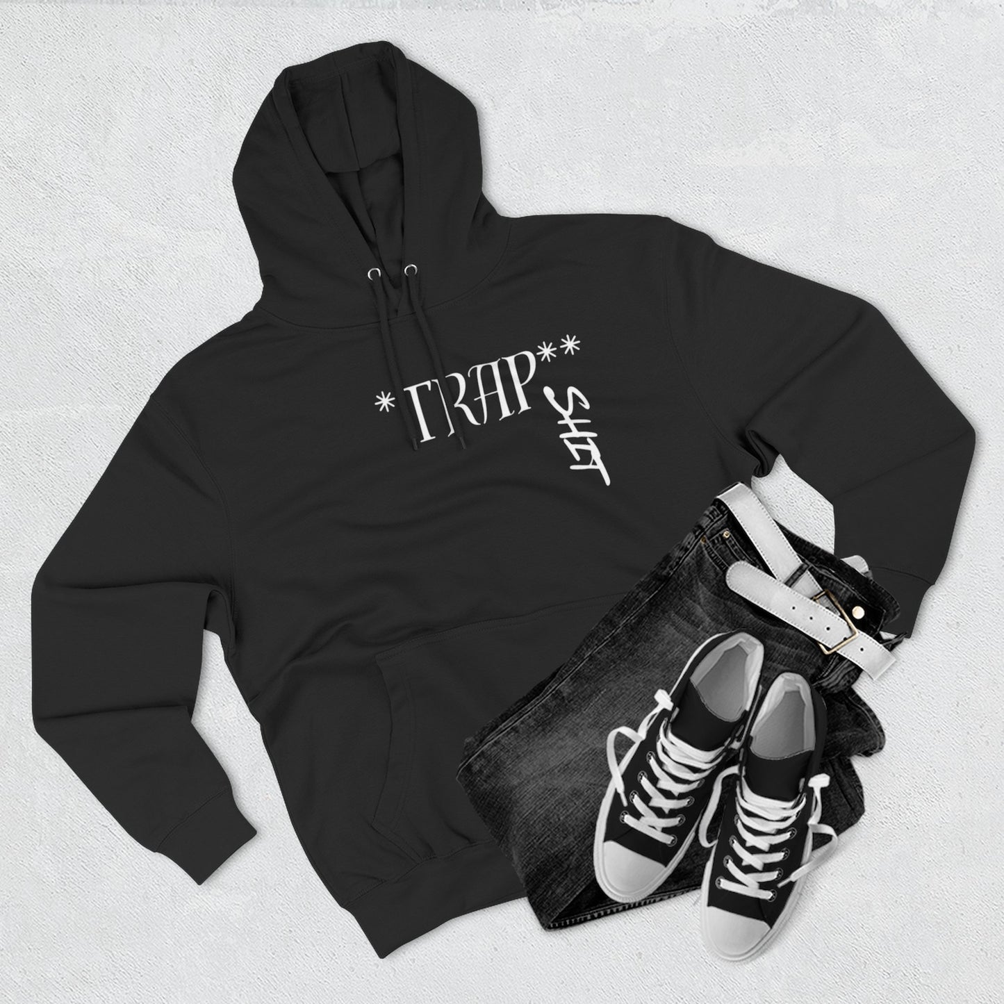 Bulldog Mentality Trap Sh*t Hoodie — Three-Panel Fleece Graphic Hoodie